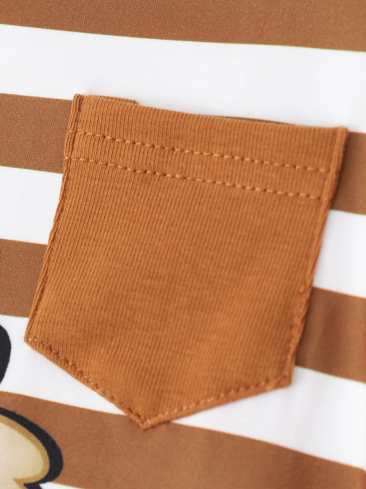 Combinaison rayée à manches longues Looney Tunes pour bébé garçon, 1 pièce, marron