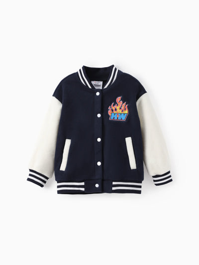 Hot Wheels Toddler/Kid Boy 1pc Varsity Bomber Jacket Blue