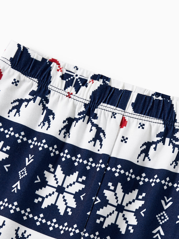 Pijamas navideños a juego para toda la familia, renos fosforescentes, azul marino