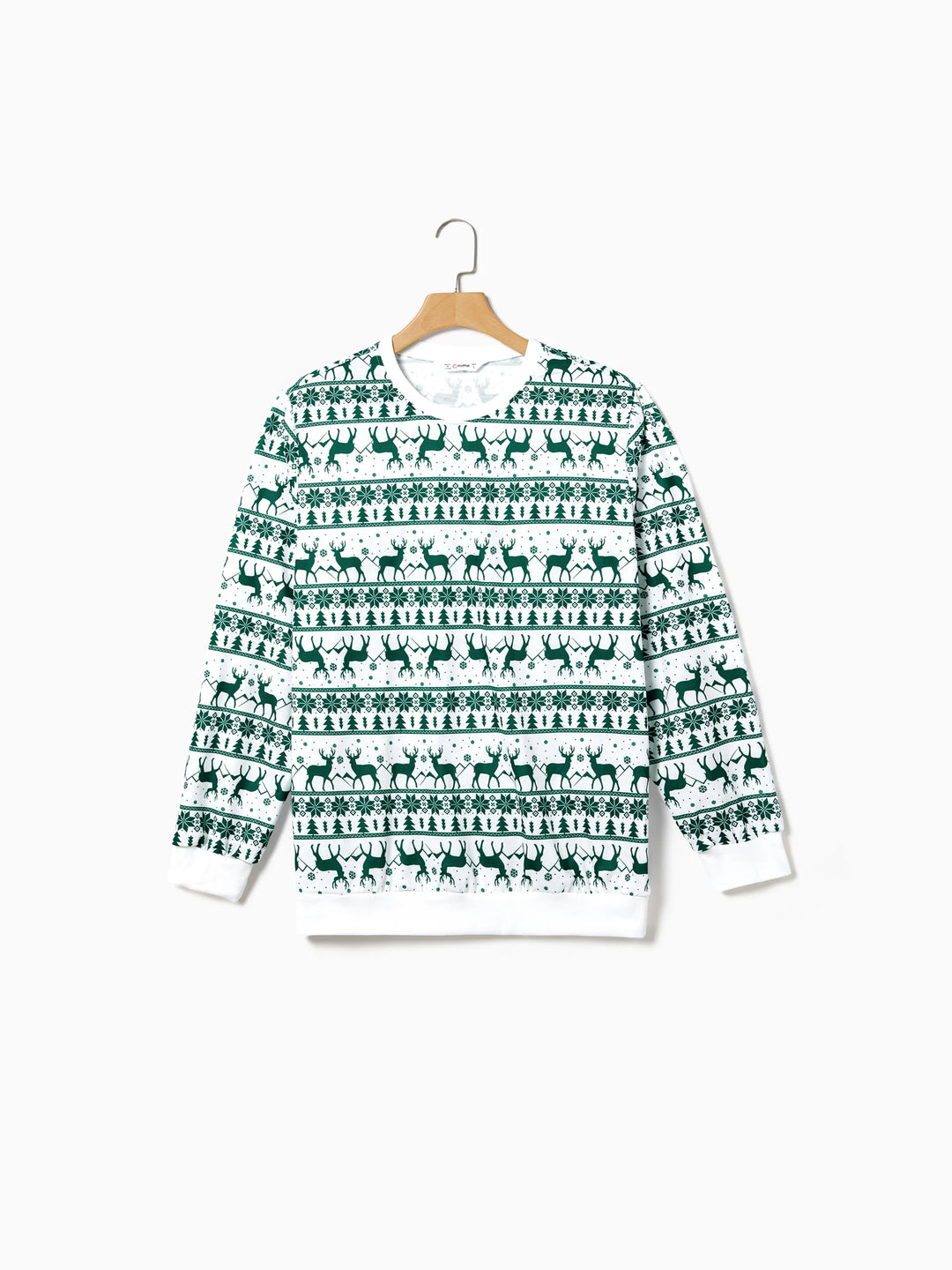 Weihnachten Familie Passende Grün Festival Thema Print Tops und Mesh Splicing Kleider Sets grün