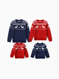 Christmas Family Matching Deer Graphic Long-sleeve Knitted Sweater Multi-color