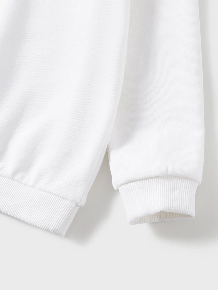 Hauts assortis à manches longues et col rond imprimé lettres « Maman et moi » multicolores