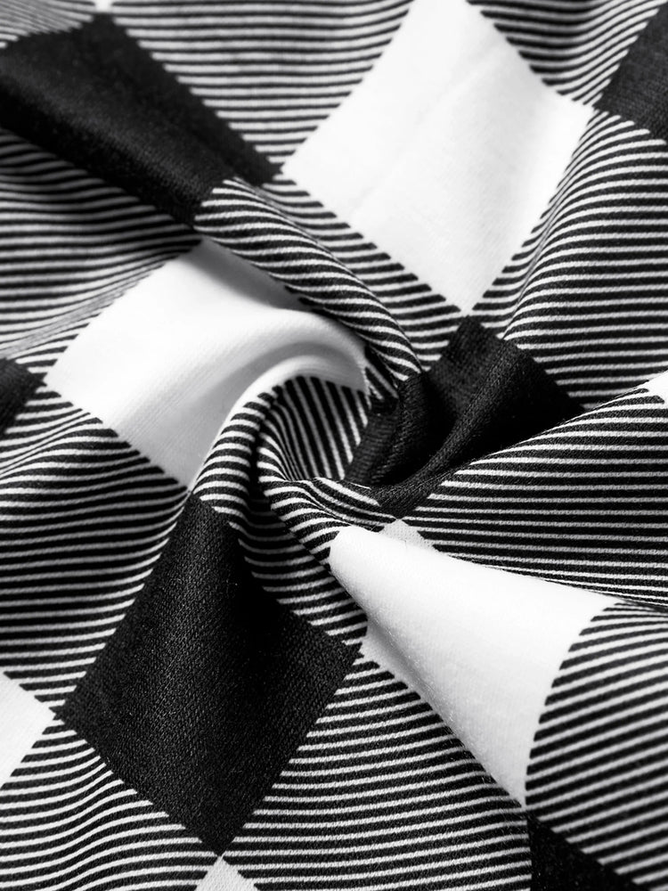 Ensemble pyjama de Noël à manches longues et imprimé lettres phosphorescentes avec chaussettes de Noël noires et blanches