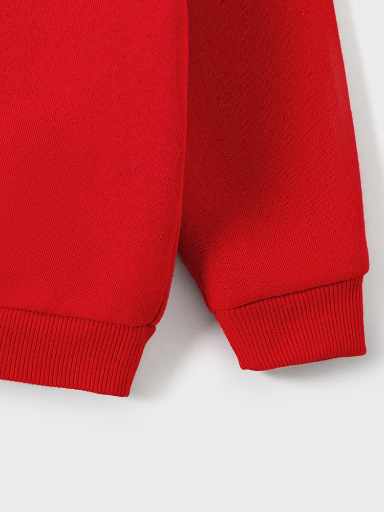 Mommy and Me Solid Letters & Love Print Long-sleeve Tops Color block