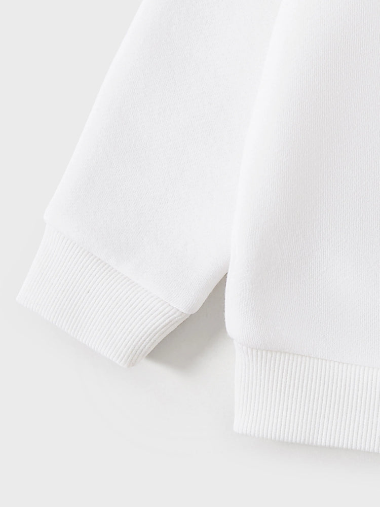 Mommy and Me Solid Letters & Love Print Long-sleeve Tops Color block