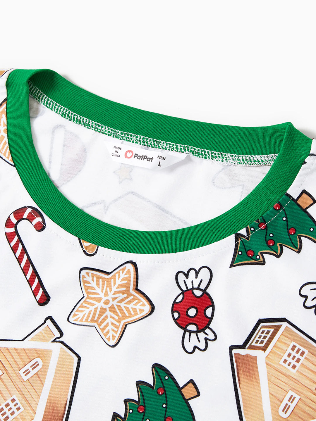Gingerbread House Pajamas Matching Family Green Christmas PJs Sets with Christmas Socks Multi-color
