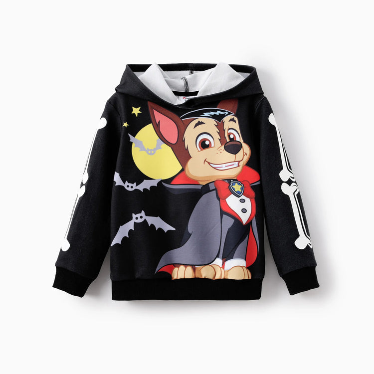 Sweat à capuche noir phosphorescent pour tout-petit garçon de la Pat' Patrouille Chase Halloween
