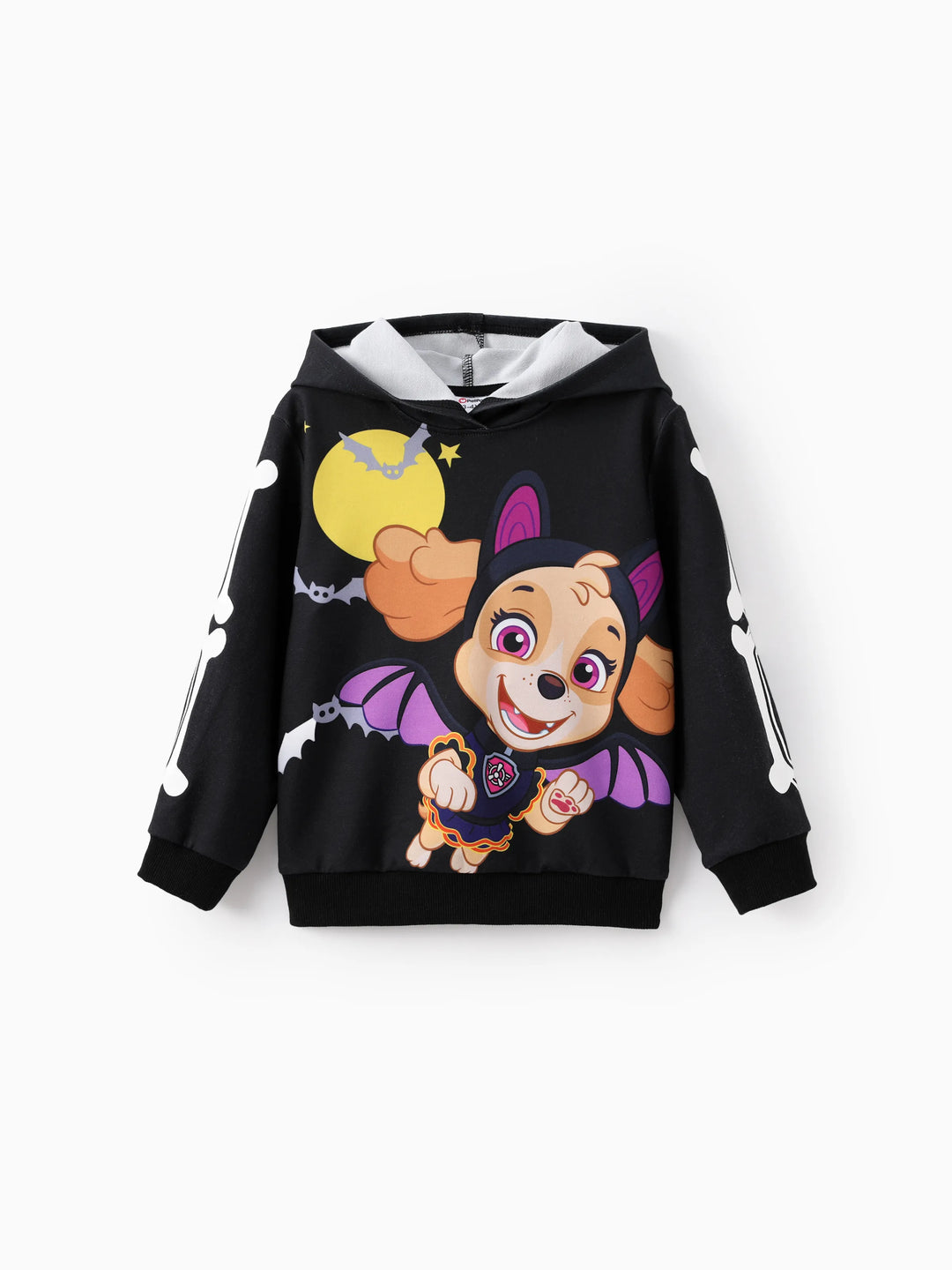 PAW Patrol Toddler Girl 1pc Skye Halloween Glow in the Dark Hoodie BlackandWhite