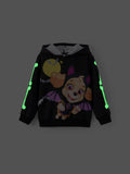 Sweat à capuche phosphorescent pour petite fille de la Pat' Patrouille, motif Skye, Halloween, noir et blanc