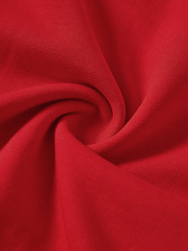 Family Matching Glow in the Dark Santa&Letters Print Long Sleeve Cotton Tops Red