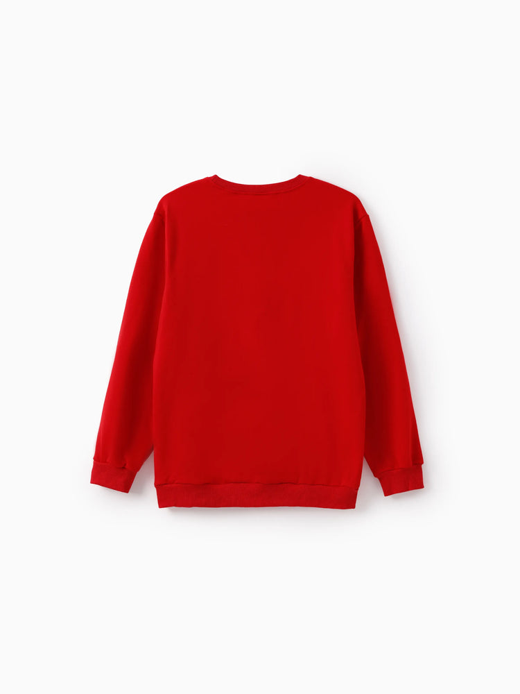 Disney Mickey and Friends Family Matching Christmas Character Print Sweatshirt Red