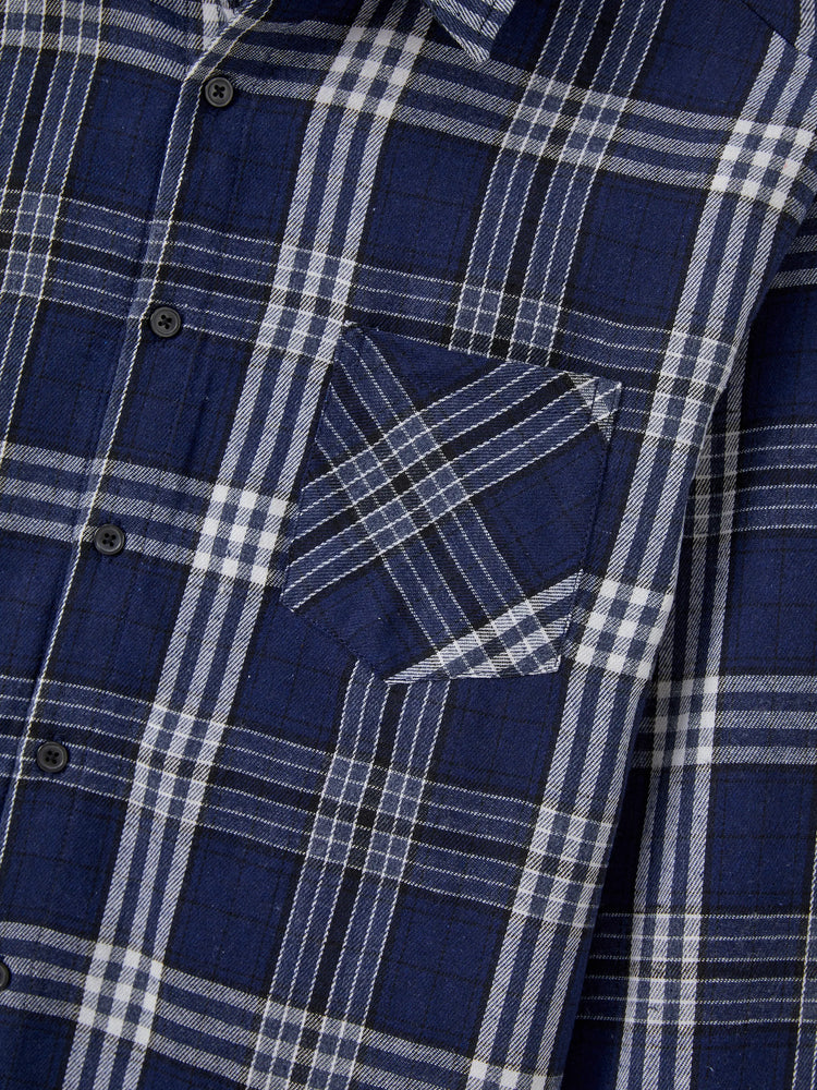 Ensembles familiaux assortis : chemise à manches longues à carreaux ou robe élégante en tulle à manches bouffantes et corsage froncé bleu roi