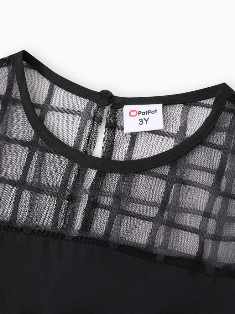 Robe en maille à imprimé citrouille d'Halloween pour petite fille/enfant Bloc de couleurs