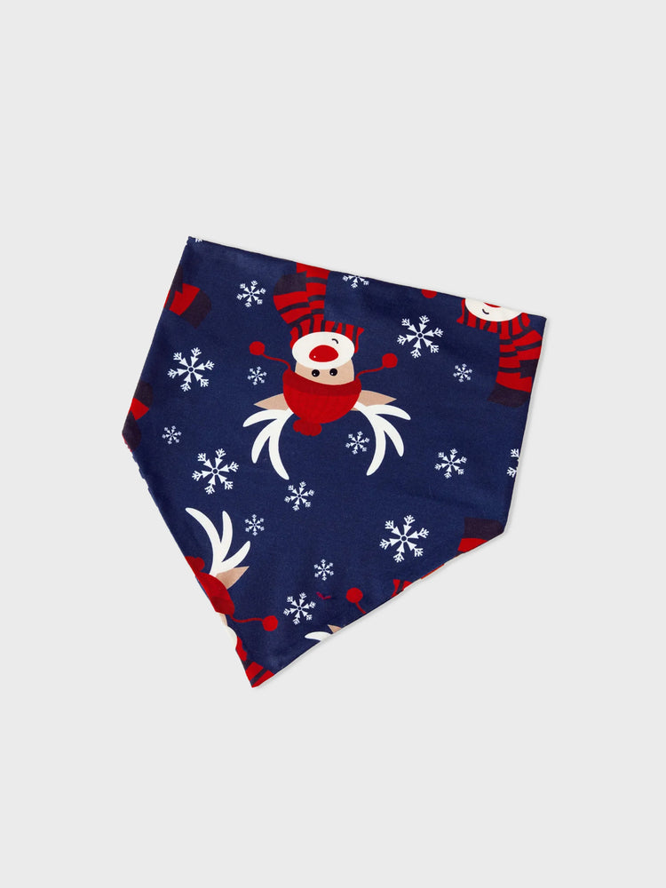 Pyjama de Noël familial à motif renne, manches raglan, grands motifs, avec chaussettes de Noël, bleu foncé/blanc/rouge