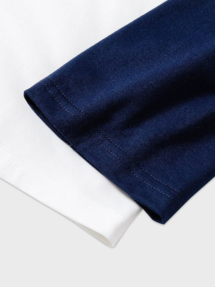 Pyjama de Noël familial à motif renne, manches raglan, grands motifs, avec chaussettes de Noël, bleu foncé/blanc/rouge