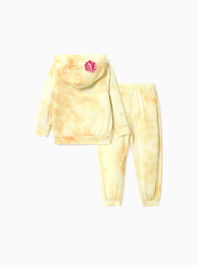 Disney Princess Toddler/Kid Girl 2pcs Belle Print Long-sleeve Top and Pants Set Yellow