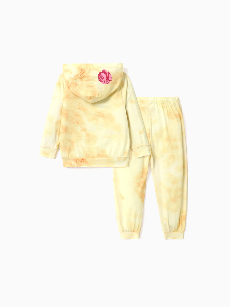 Ensemble 2 pièces haut à manches longues et pantalon imprimé Belle pour petite fille Disney Princesse Jaune