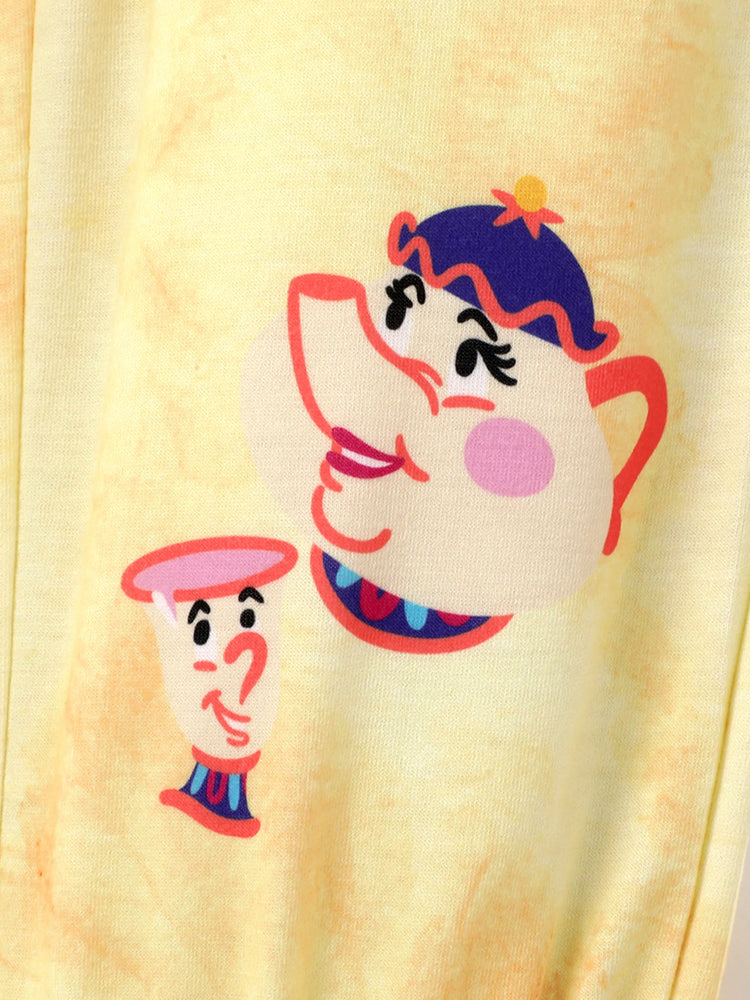 Ensemble 2 pièces haut à manches longues et pantalon imprimé Belle pour petite fille Disney Princesse Jaune