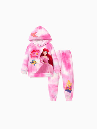 Disney Princess Toddler/Kid Girl 2pcs Ariel Print Long-sleeve Top and Pants Set Pink