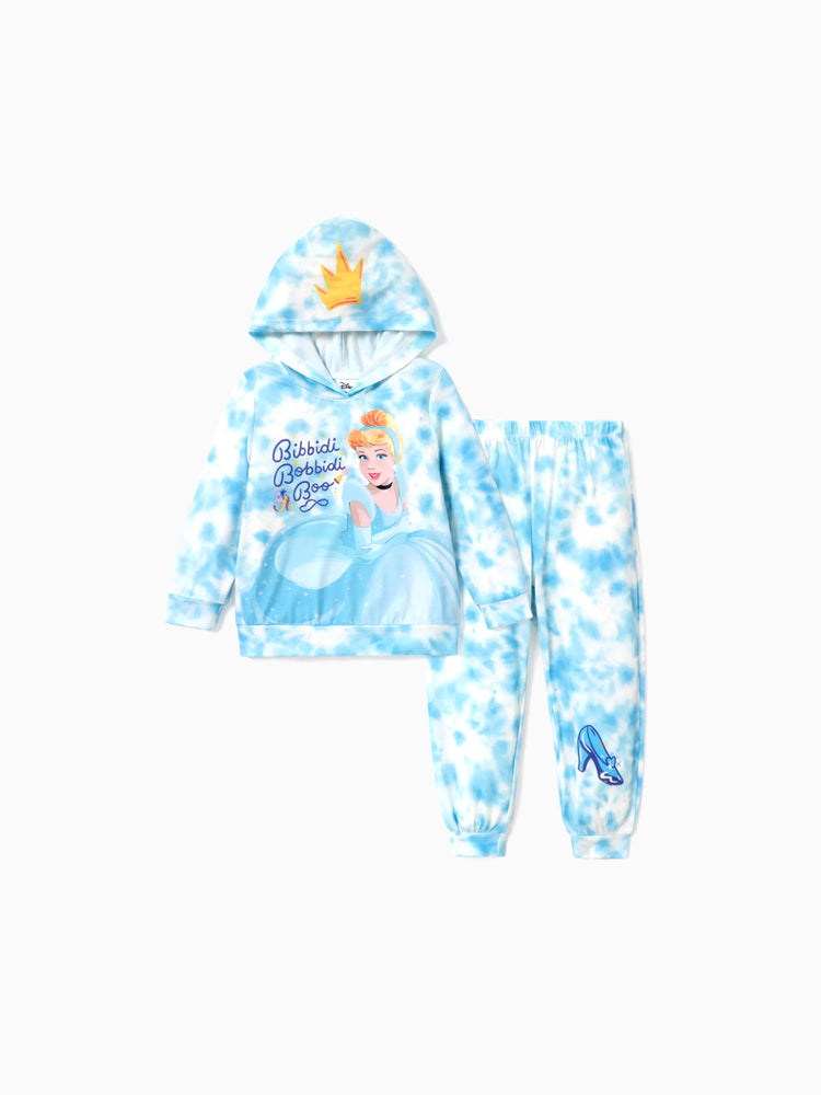 Ensemble 2 pièces haut à manches longues et pantalon imprimé Cendrillon pour petite fille Disney Princesse Bleu