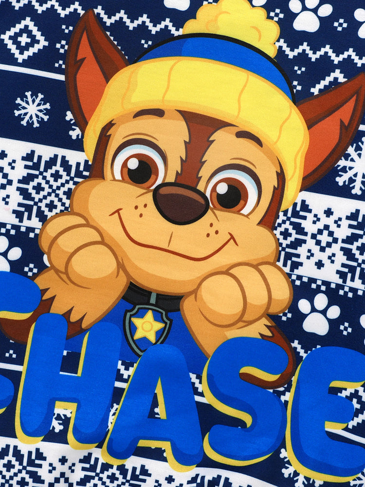 Sweat-shirt imprimé flocon de neige pour tout-petit garçon de la Pat' Patrouille, bleu foncé