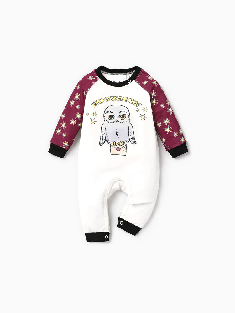 Ensemble pyjama de Noël familial assorti à imprimé Hedwige Harry Potter avec chaussettes de Noël 