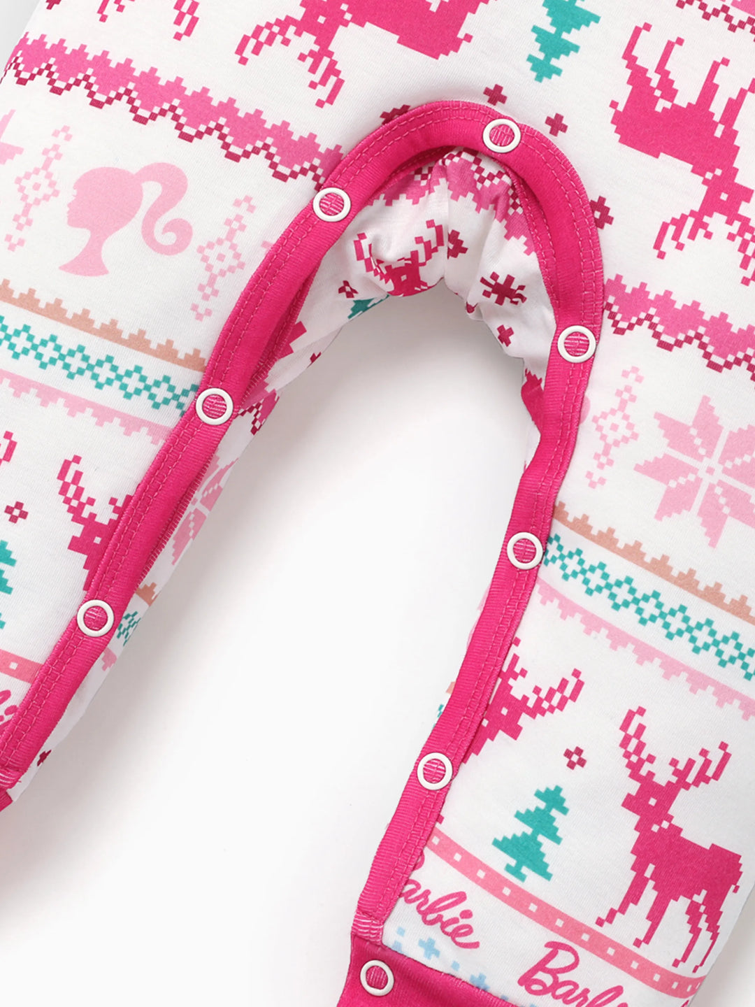 Barbie Mommy and Me Christmas Snowflake Deer Pattern Print Pajamas Sets with Christmas Socks