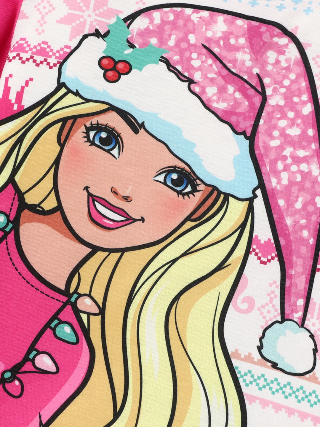 Barbie Mommy and Me Christmas Snowflake Deer Pattern Print Pajamas Sets with Christmas Socks