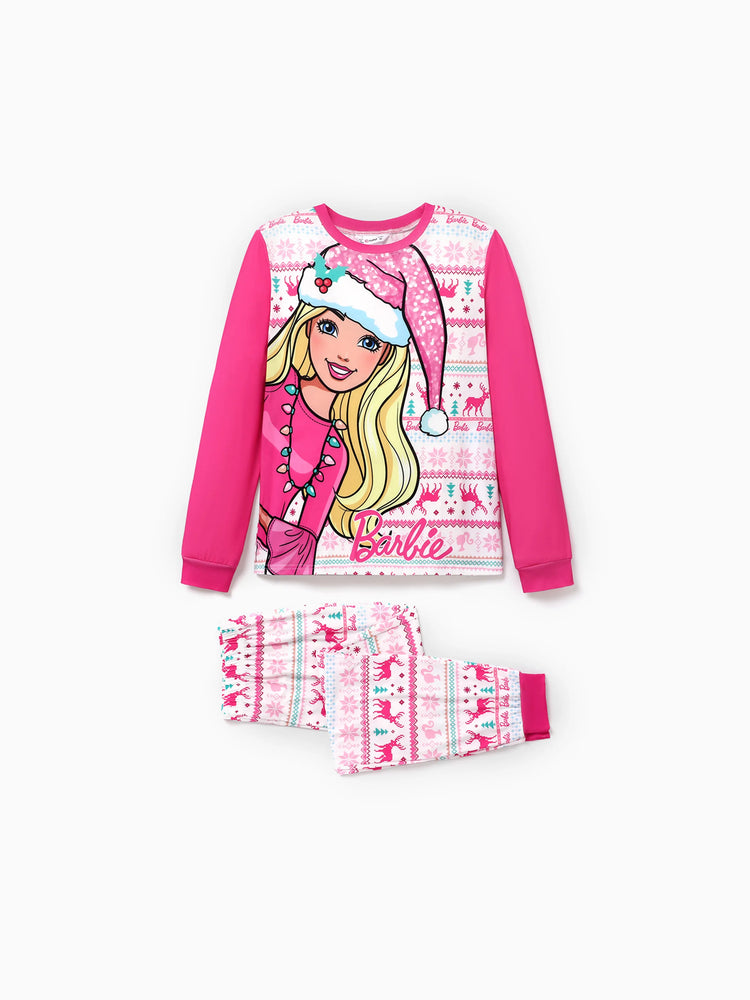 Ensemble pyjama de Noël Barbie Maman et Moi, motif flocon de neige et cerf, avec chaussettes de Noël 