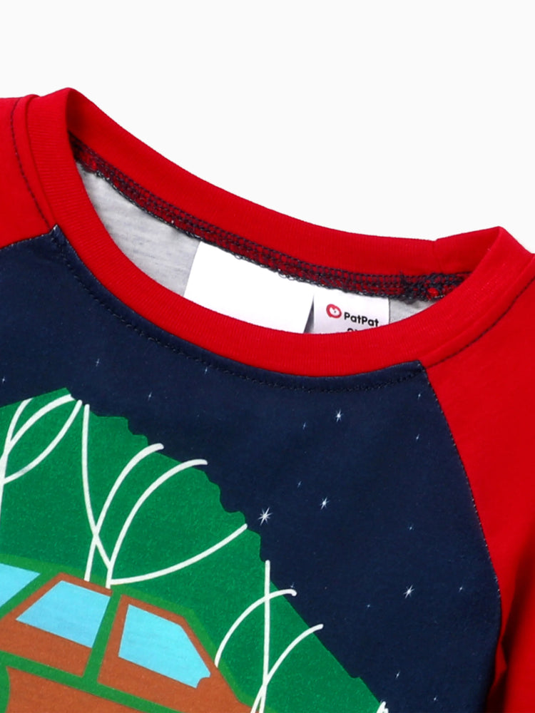 Weihnachtsurlaub Familienpassend Charakterdruck Schlafanzug-Sets mit Weihnachtssocken