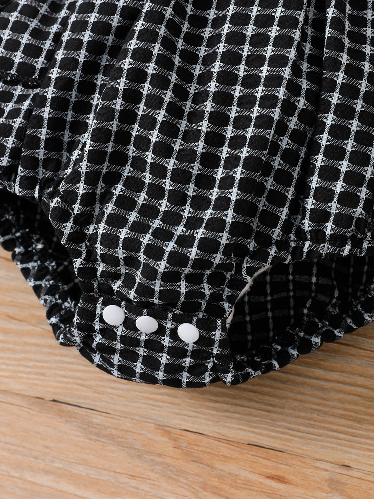 Little CoCo &amp; Gentlemen - Barboteuse à volants et nœud papillon pour bébé fille avec bandeau noir