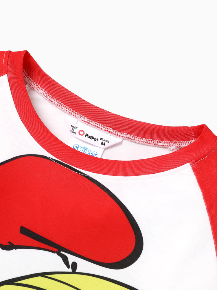 Ensemble pyjama familial assorti de Noël des Schtroumpfs avec chaussettes de Noël