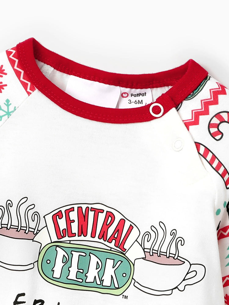 Freunde Weihnachtsfamilienpassend Farbblock Schlafanzug-Sets mit Weihnachtssocken