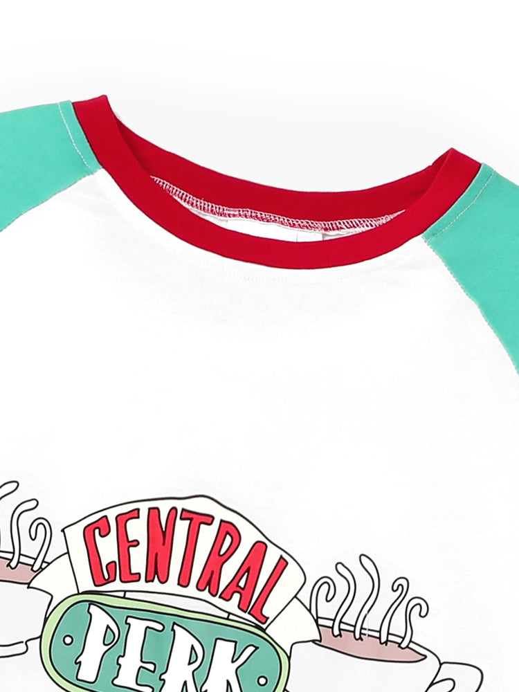 Freunde Weihnachtsfamilienpassend Farbblock Schlafanzug-Sets mit Weihnachtssocken