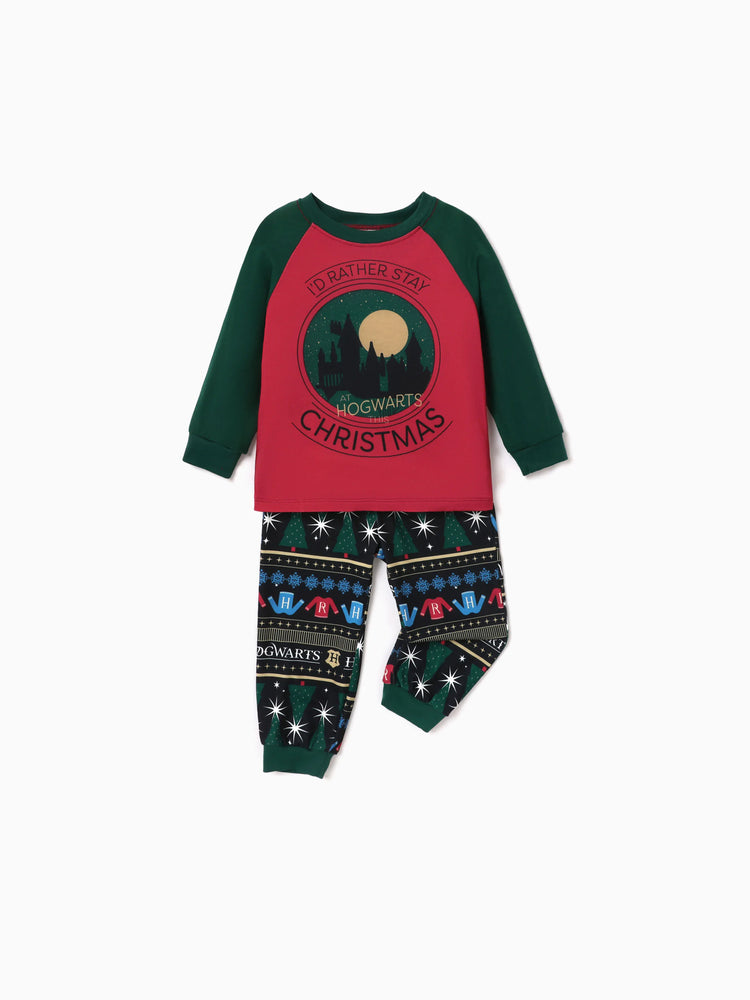 Ensemble pyjama de Noël Harry Potter pour toute la famille, motif Poudlard, avec chaussettes de Noël