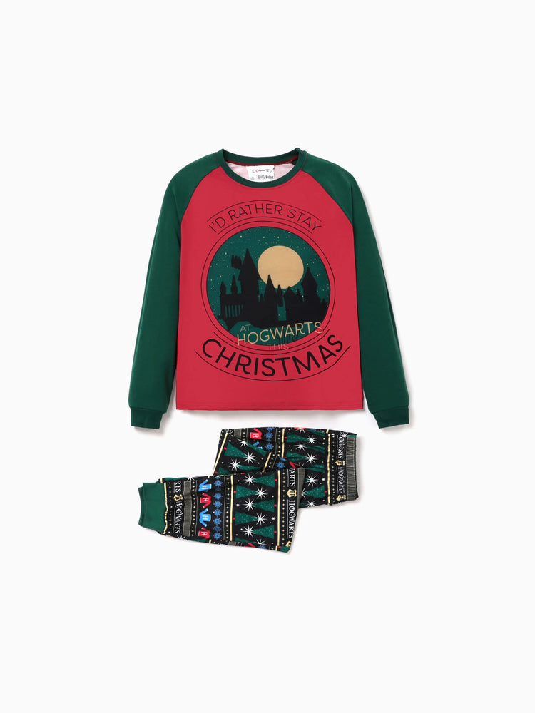Ensemble pyjama de Noël Harry Potter pour toute la famille, motif Poudlard, avec chaussettes de Noël
