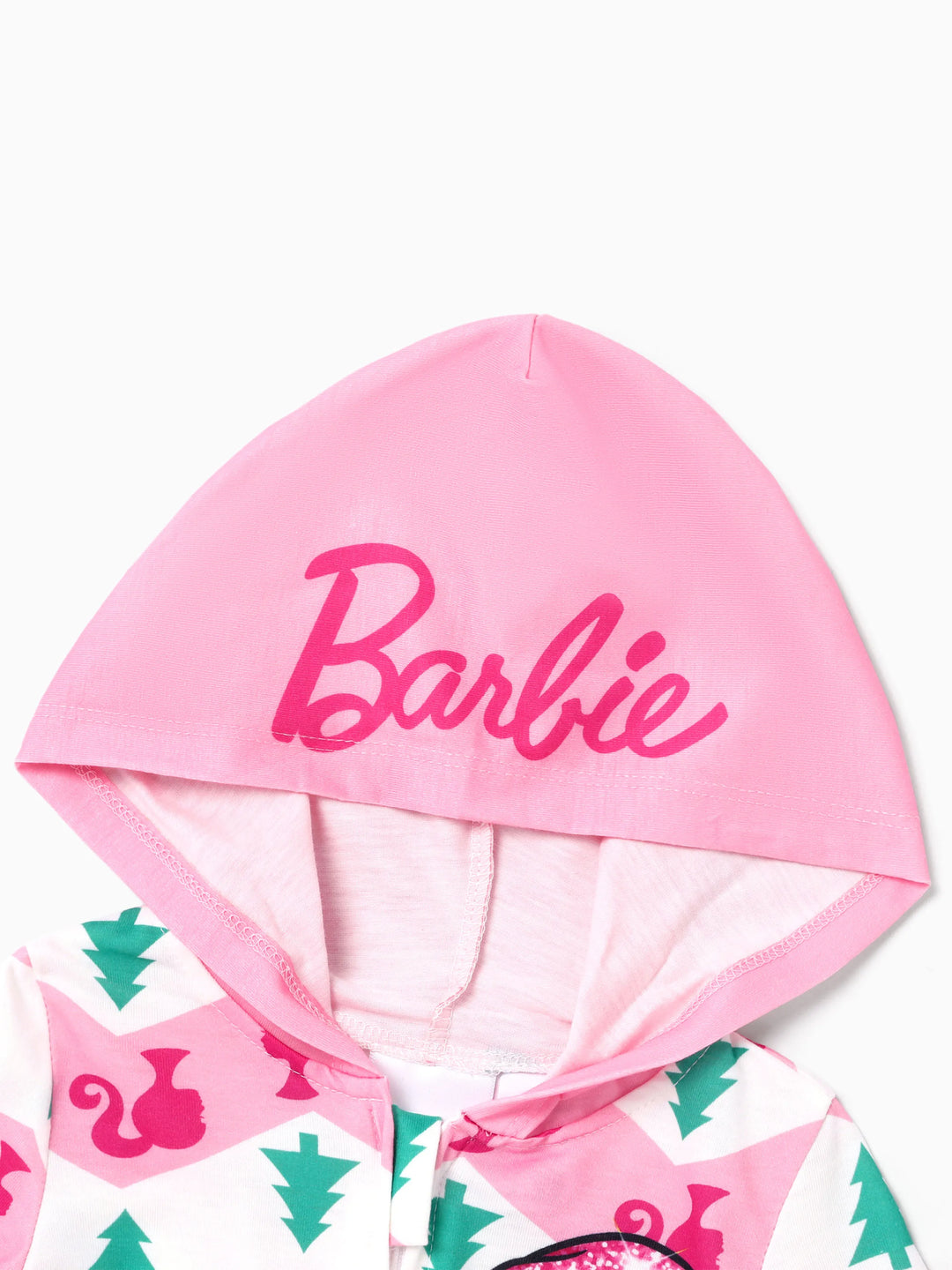Barbie Mommy and Me Christmas Hooded Onesie Pajama Sets with Christmas Socks