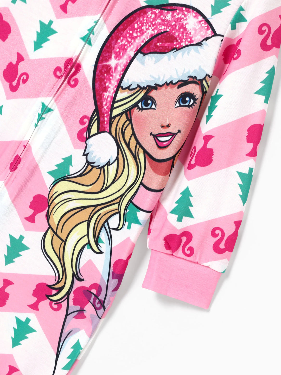 Barbie Mommy and Me Christmas Hooded Onesie Pajama Sets with Christmas Socks