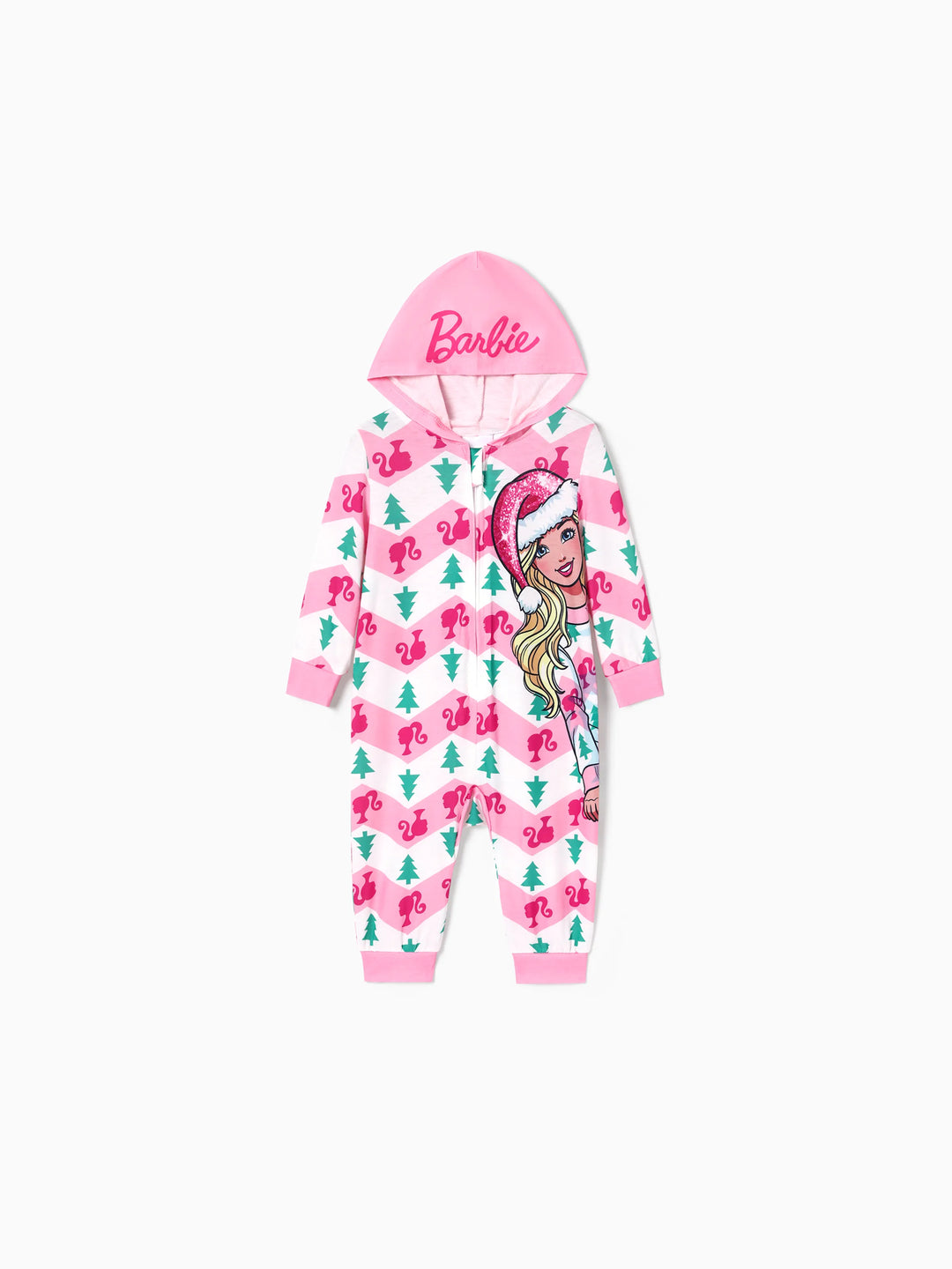 Barbie Mommy and Me Christmas Hooded Onesie Pajama Sets with Christmas Socks