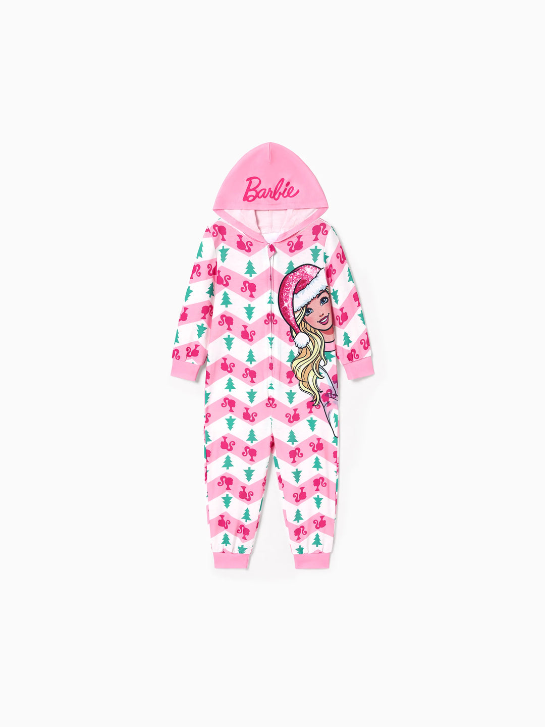 Barbie Mommy and Me Christmas Hooded Onesie Pajama Sets with Christmas Socks