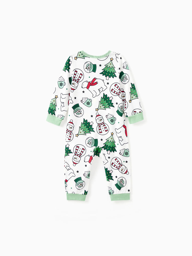 Ensemble pyjama de Noël à manches longues et pantalon assortis pour toute la famille, haut vert très joyeux, motifs variés et chaussettes de Noël (M, printemps, vert)
