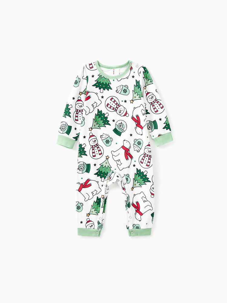 Ensemble pyjama de Noël à manches longues et pantalon assortis pour toute la famille, haut vert très joyeux, motifs variés et chaussettes de Noël (M, printemps, vert)