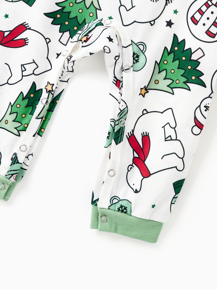 Ensemble pyjama de Noël à manches longues et pantalon assortis pour toute la famille, haut vert très joyeux, motifs variés et chaussettes de Noël (M, printemps, vert)