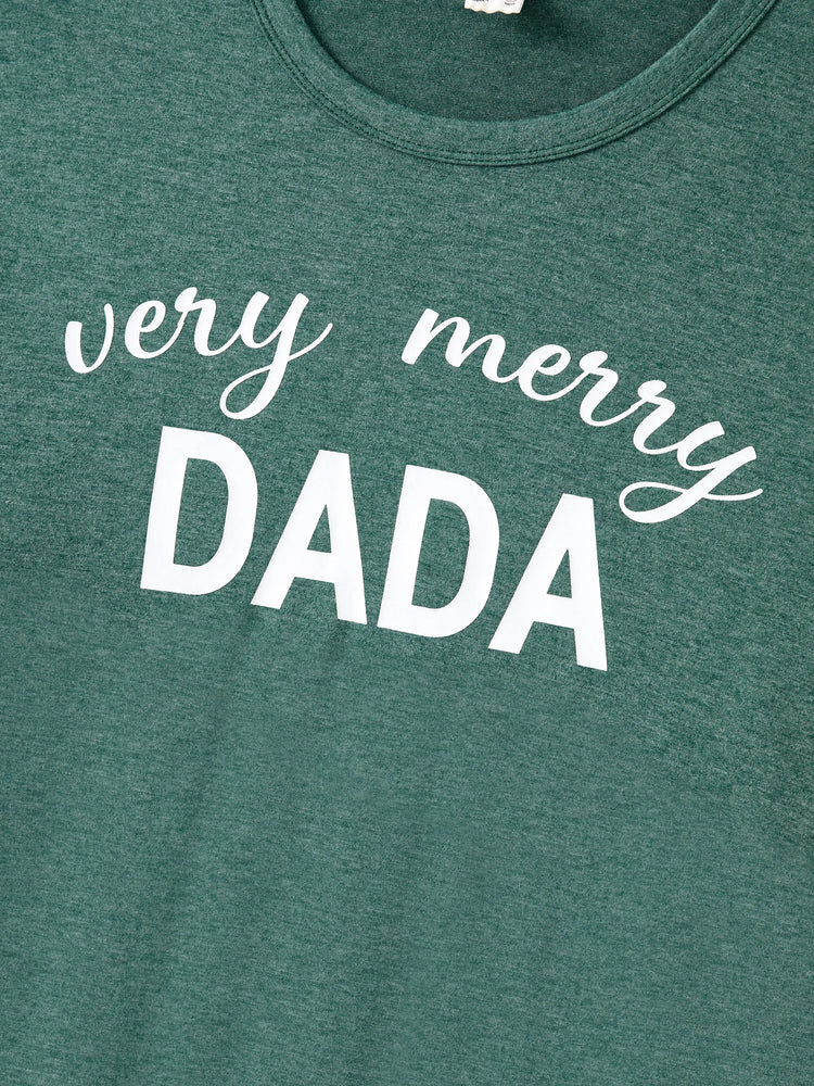 Ensemble pyjama de Noël à manches longues et pantalon assortis pour toute la famille, haut vert très joyeux, motifs variés et chaussettes de Noël (M, printemps, vert)