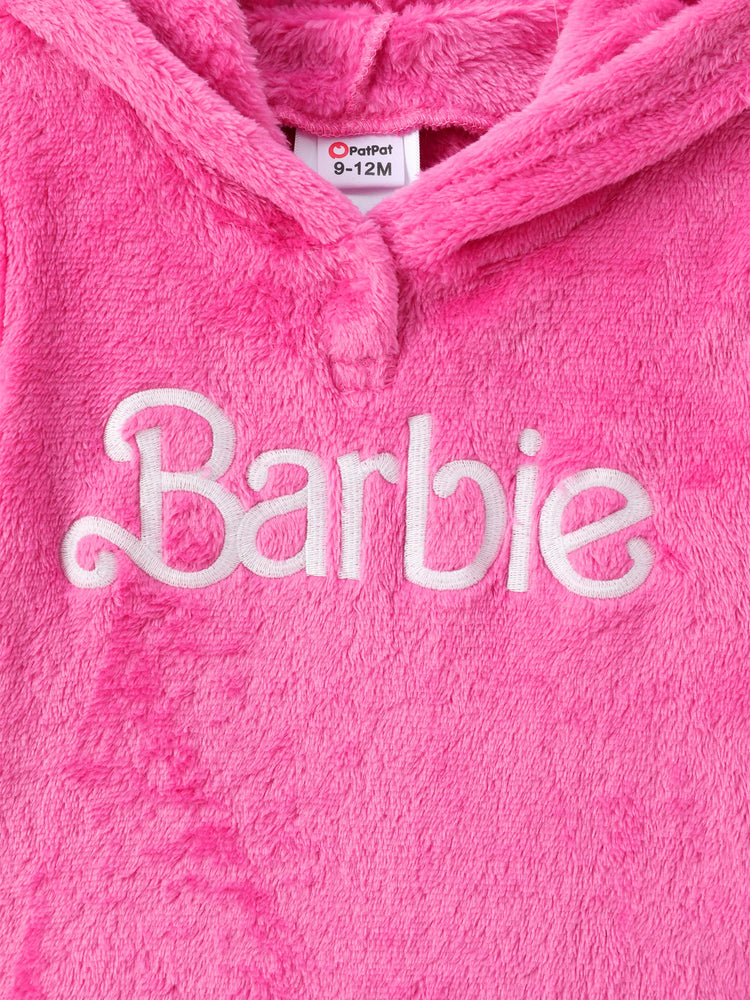 Ensemble sweat à capuche/combinaison polaire assortie pour la famille Barbie, rose vif