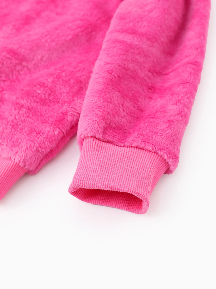 Ensemble sweat à capuche/combinaison polaire assortie pour la famille Barbie, rose vif