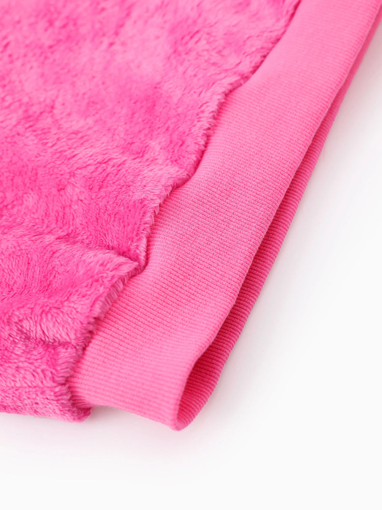 Ensemble sweat à capuche/combinaison polaire assortie pour la famille Barbie, rose vif