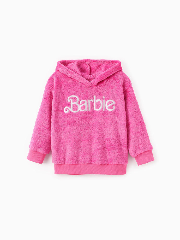 Ensemble sweat à capuche/combinaison polaire assortie pour la famille Barbie, rose vif