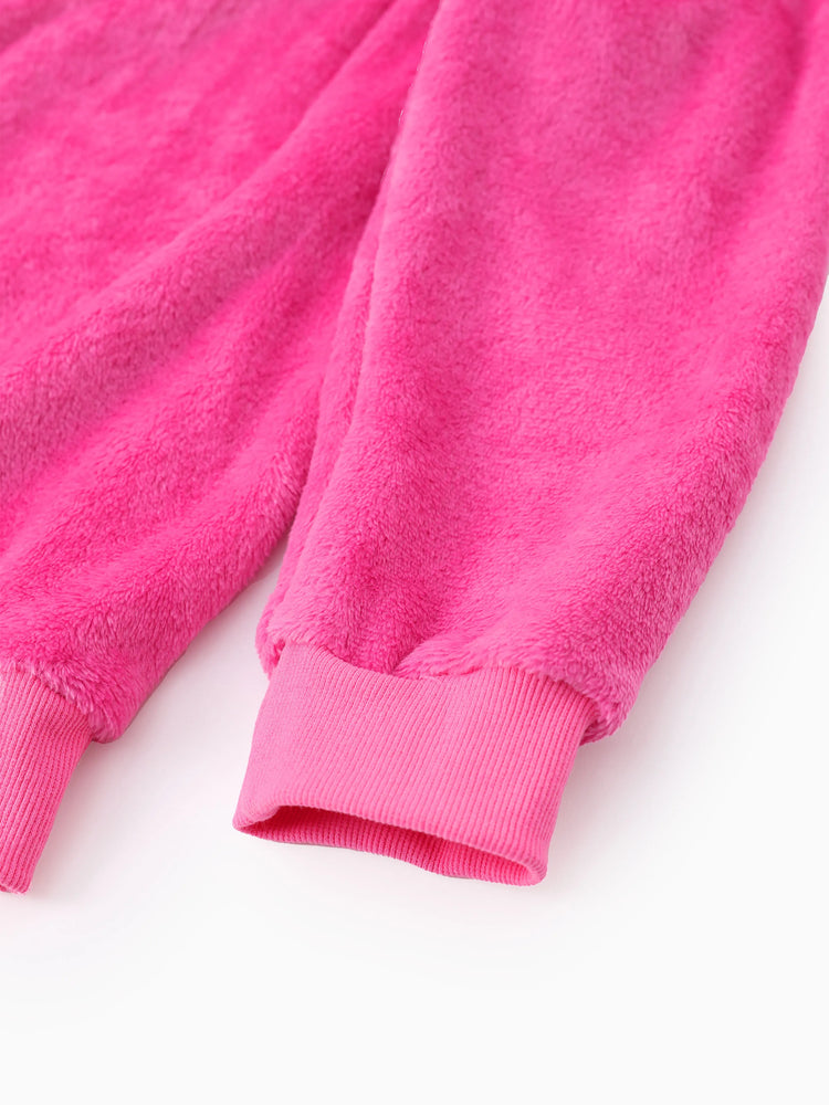 Ensemble sweat à capuche/combinaison polaire assortie pour la famille Barbie, rose vif