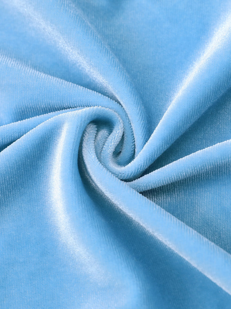 Ensemble 2 pièces sweat à capuche et pantalon évasé en velours Elsa pour petite fille Disney La Reine des Neiges, bleu